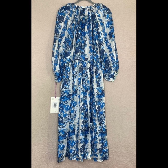 Alix of Bohemia 100% Silk Saranna Midi Dress-Women’s S-t Blue/White-Designer-NEW - Picture 6 of 12
